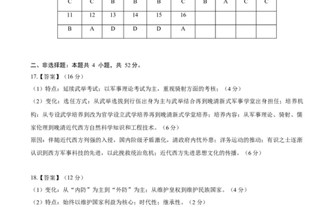 黄金卷08（辽宁专用）（参考答案）_07高考历史_2024年新高考资料_4.2024高考模拟预测试卷_赢在高考&middot;黄金8卷备战2024年高考历史模拟卷（辽宁专用）31245738