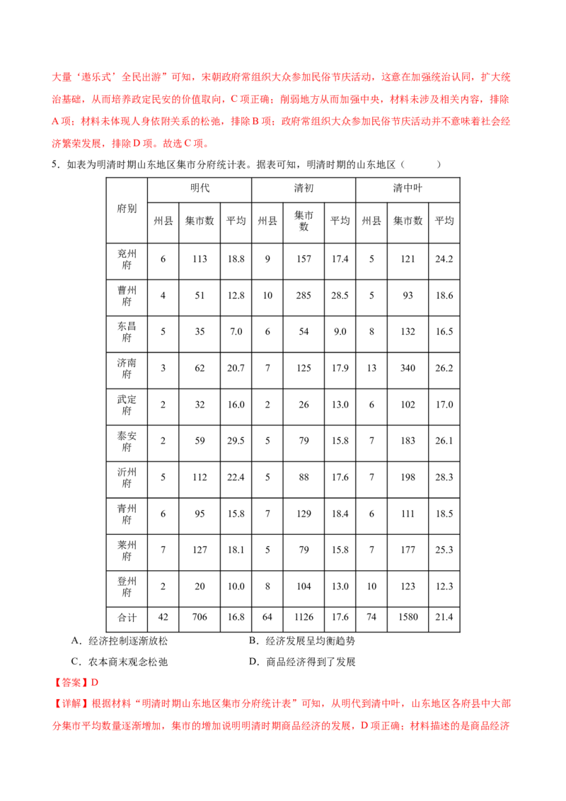 黄金卷01（湖南专用）（全解全析）_07高考历史_2024年新高考资料_4.2024高考模拟预测试卷_赢在高考&middot;黄金8卷备战2024年高考历史模拟卷（湖南专用）31259448