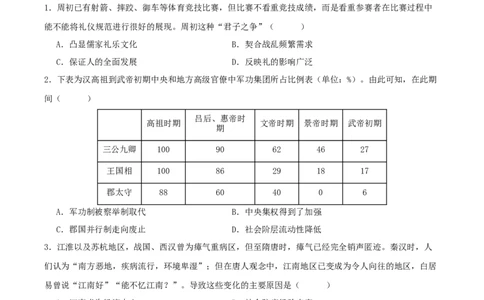 黄金卷05（湖北专用）（原卷版）_07高考历史_2024年新高考资料_4.2024高考模拟预测试卷_赢在高考&middot;黄金8卷备战2024年高考历史模拟卷（湖北专用）31282718