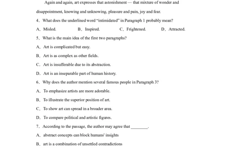 高考英语阅读理解分类训练：文学艺术类_03高考英语_通用版（老高考）复习资料_2023年复习资料_二轮复习_通用版高考英语二轮复习阅读理解分类训练（含答案）