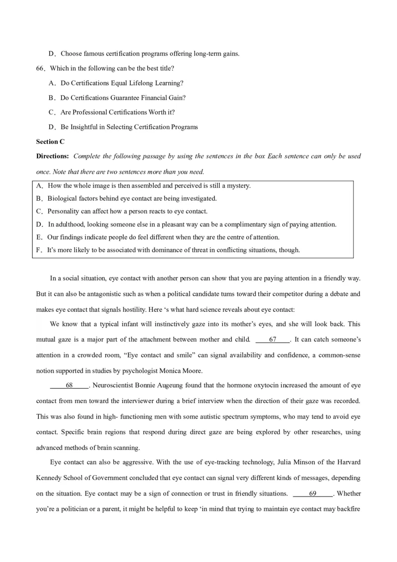 黄金卷04-赢在高考&middot;黄金8卷备战2024年高考英语模拟卷（上海专用）（考试版）_03高考英语_2024年新高考资料_4.2024高考模拟预测试卷