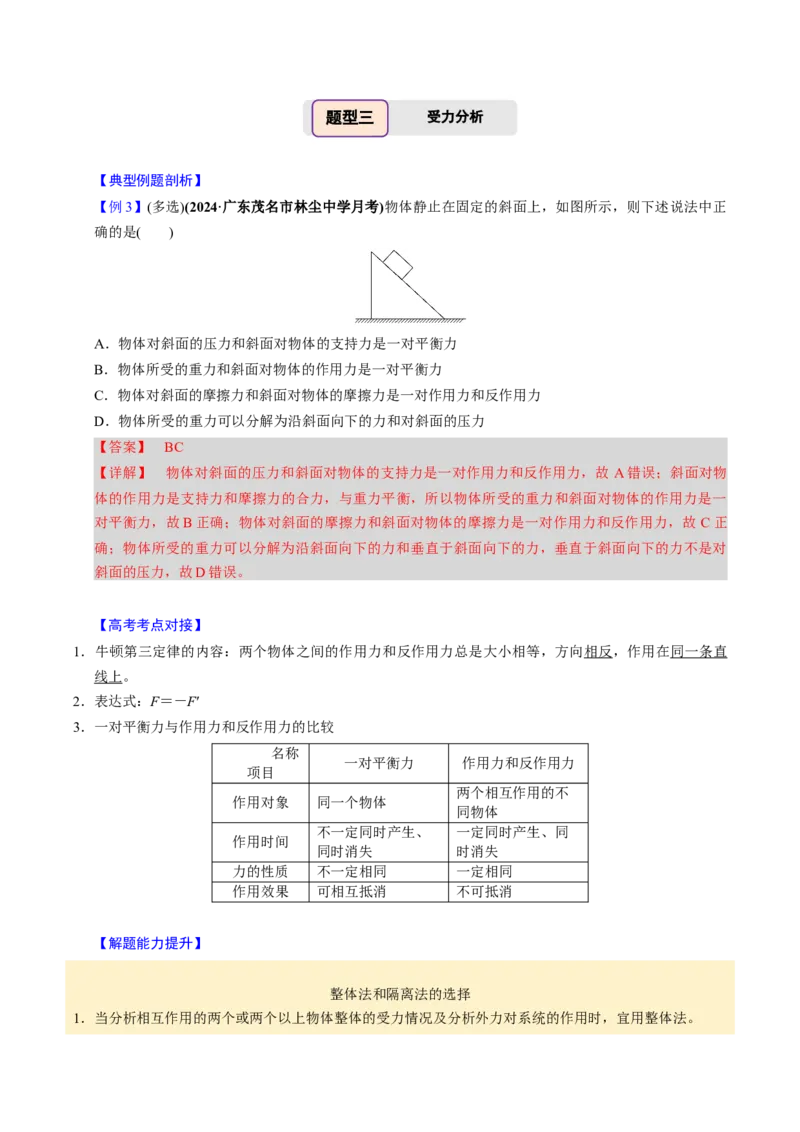 第05讲受力分析四大题型（举一反三）（解析版）_2025年新高考资料_二轮复习_备战2025年高考物理举一反三系列（新高考通用）3406669