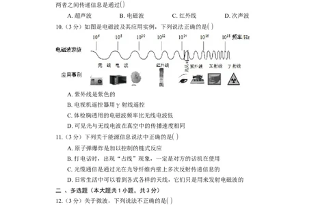 《第17章电磁波与现代通信》2023年单元测试卷(含解析)_9下-初中物理苏科版(4)_9下-初中物理苏科版（旧版）赠送_03试卷_单元测试