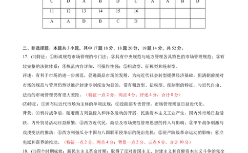 黄金卷08（湖南专用）（参考答案）_07高考历史_2024年新高考资料_4.2024高考模拟预测试卷_赢在高考&middot;黄金8卷备战2024年高考历史模拟卷（湖南专用）31259448