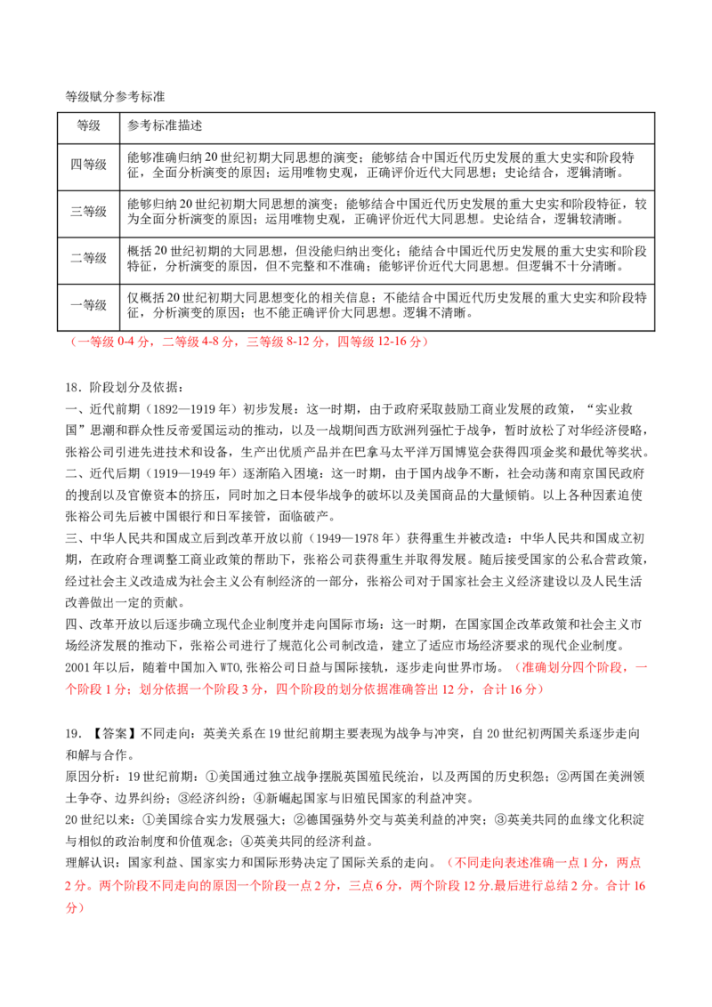 黄金卷05（湖南专用）（参考答案）_07高考历史_2024年新高考资料_4.2024高考模拟预测试卷_赢在高考&middot;黄金8卷备战2024年高考历史模拟卷（湖南专用）31259448