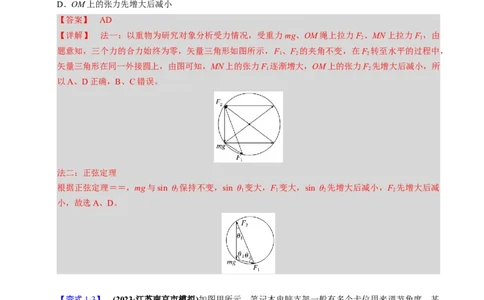 第06讲动态平衡和临界、极值问题三大题型（举一反三）（解析版）_2025年新高考资料_二轮复习_备战2025年高考物理举一反三系列（新高考通用）3406669