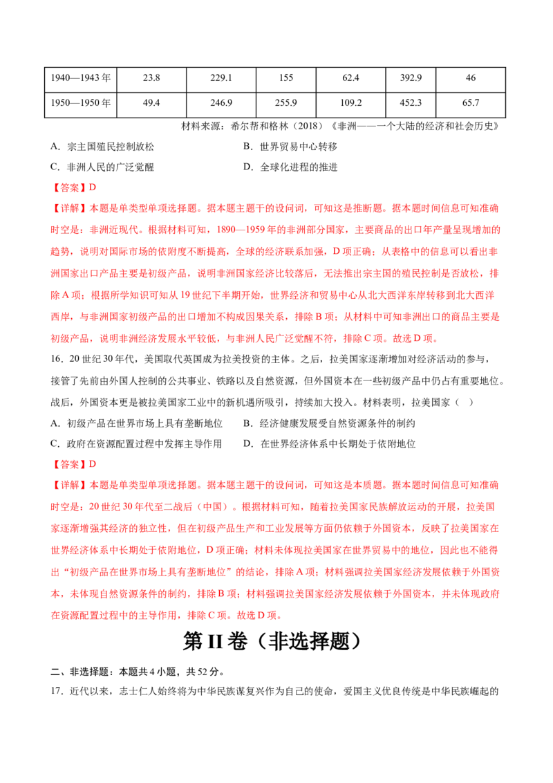 黄金卷08（广东专用）（全解全析）_07高考历史_2024年新高考资料_4.2024高考模拟预测试卷_赢在高考&middot;黄金8卷备战2024年高考历史模拟卷（广东专用）31245718
