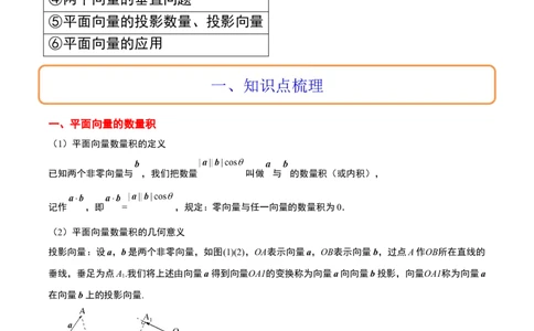 第24讲平面向量的数量积及其应用（精讲）一轮复习讲义2024年高考数学高频考点题型归纳与方法总结（新高考通用）原卷版_新高考复习资料_2024年新高考资料_一轮复习资料