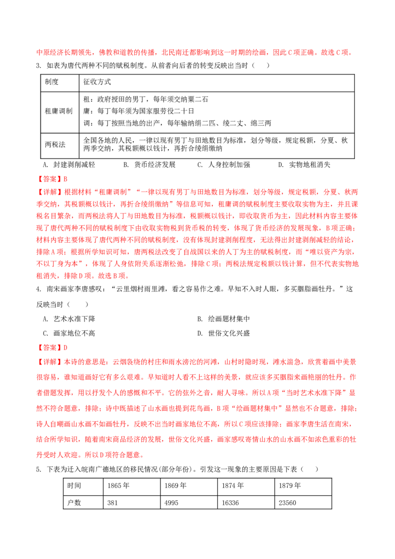 黄金卷06（山东专用）（全解全析）_07高考历史_2024年新高考资料_4.2024高考模拟预测试卷_赢在高考&middot;黄金8卷备战2024年高考历史模拟卷（山东专用）31282698