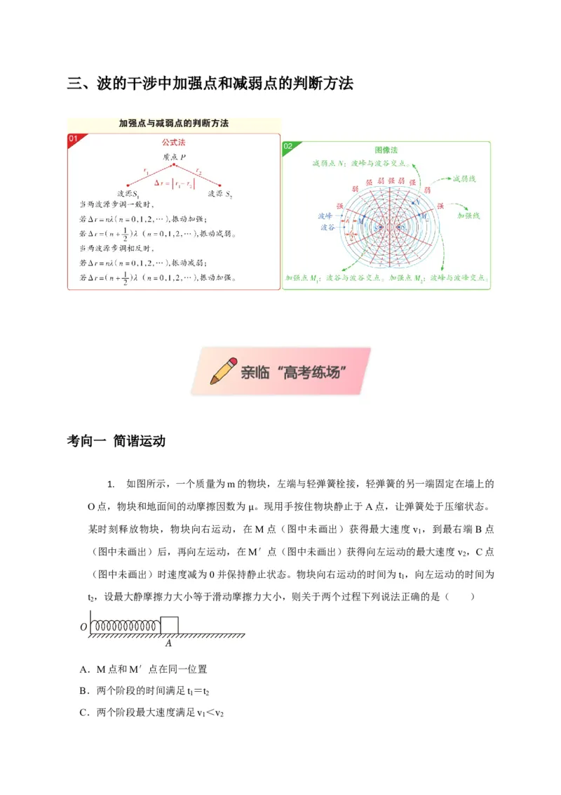 选择9机械振动机械波（解析版）_2025年新高考资料_二轮复习_模型与方法2025届高考物理二轮复习热点题型归类340322924