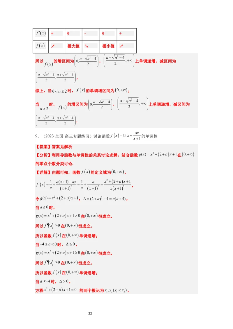 第15讲导数与函数的单调性（精讲）一轮复习讲义2024年高考数学高频考点题型归纳与方法总结（新高考通用）解析版_新高考复习资料_2024年新高考资料_一轮复习资料
