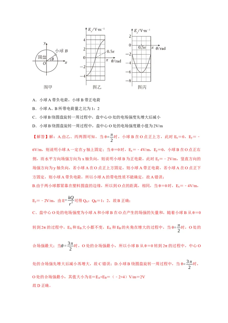 选择5静电场高频问题（解析版）_2025年新高考资料_二轮复习_模型与方法2025届高考物理二轮复习热点题型归类340322924