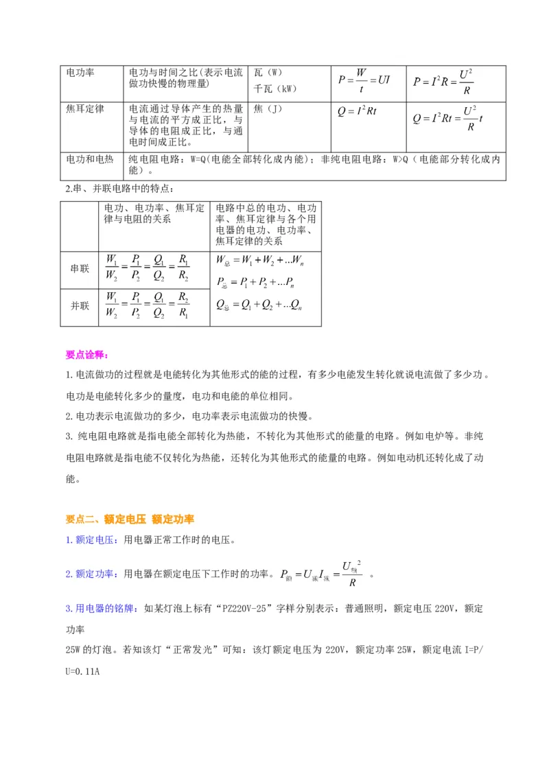 第15章《电功和电热》全章复习讲义&mdash;2020-2021学年苏科版九年级物理下册（机构专用）_9下-初中物理苏科版(4)_9下-初中物理苏科版（旧版）赠送_04讲义