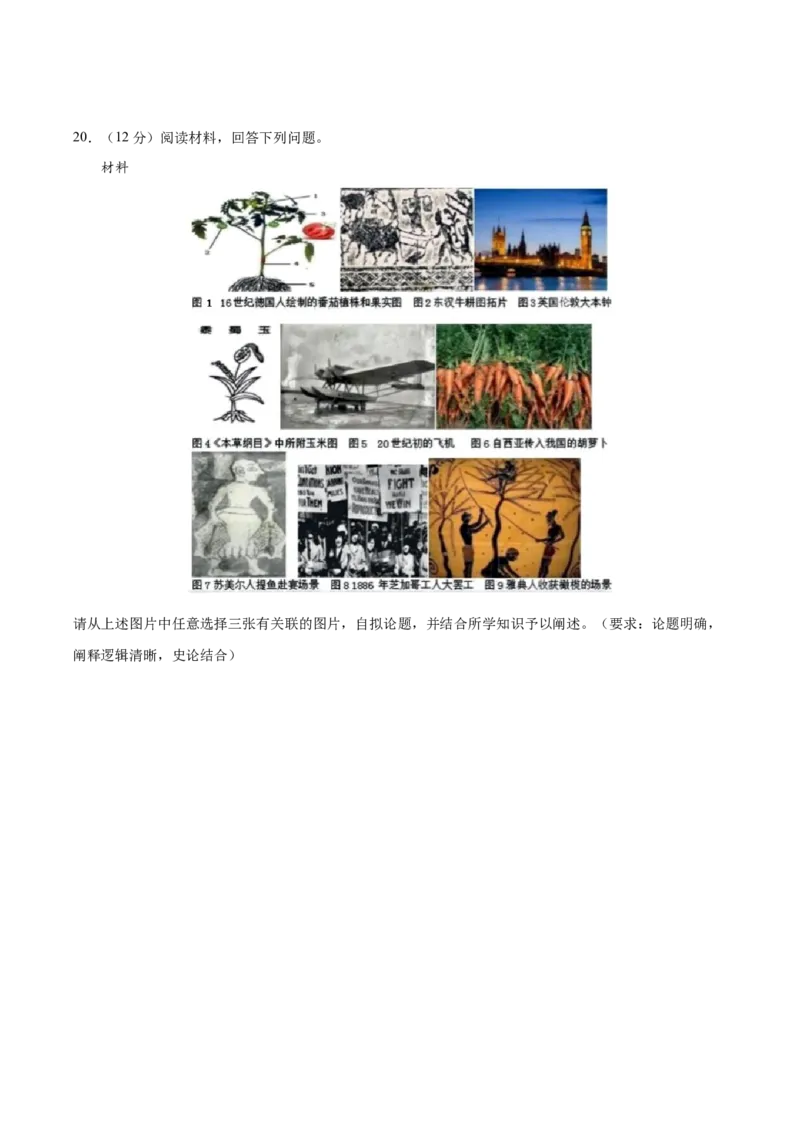 黄金卷07（考试版）_07高考历史_2024年新高考资料_4.2024高考模拟预测试卷_赢在高考&middot;黄金8卷备战2024年高考历史模拟卷（福建专用）31260078