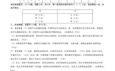 黄金卷04（天津专用）（参考答案）_07高考历史_2024年新高考资料_4.2024高考模拟预测试卷_赢在高考&middot;黄金8卷备战2024年高考历史模拟卷（天津专用）31297038
