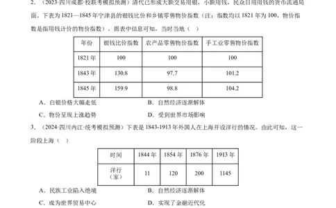 高频考点（二）世界市场与商业贸易（原卷版）_07高考历史_2024年新高考资料_1.2024一轮复习_2024年高考一轮复习高频考点小专题式巩固提升卷