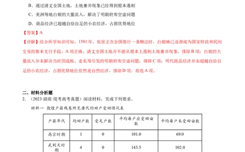 高频考点（十二）中国赋税制度（解析版）_07高考历史_2024年新高考资料_1.2024一轮复习_2024年高考一轮复习高频考点小专题式巩固提升卷
