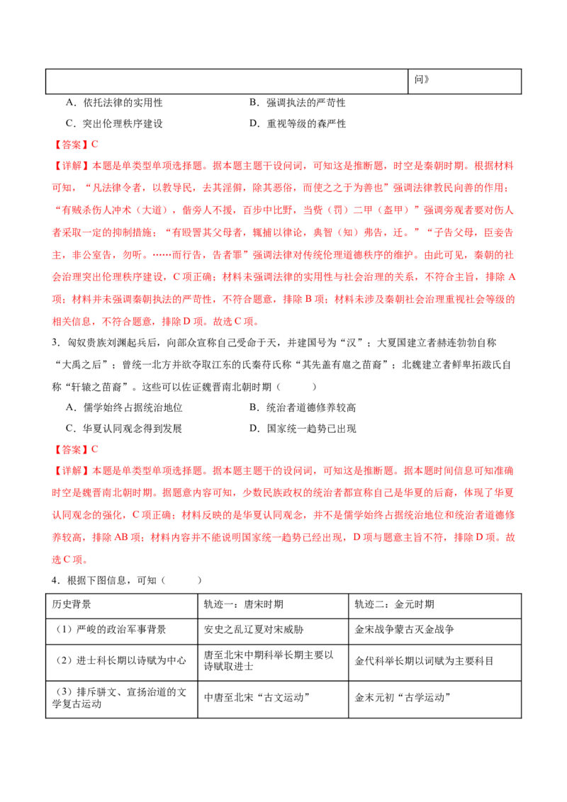 黄金卷04（湖南专用）（全解全析）_07高考历史_2024年新高考资料_4.2024高考模拟预测试卷_赢在高考&middot;黄金8卷备战2024年高考历史模拟卷（湖南专用）31259448