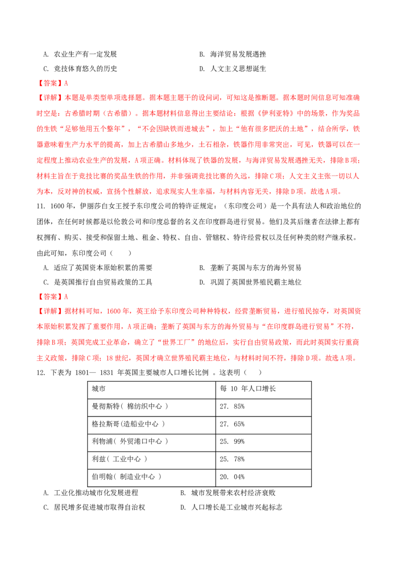 黄金卷05（山东专用）（全解全析）_07高考历史_2024年新高考资料_4.2024高考模拟预测试卷_赢在高考&middot;黄金8卷备战2024年高考历史模拟卷（山东专用）31282698