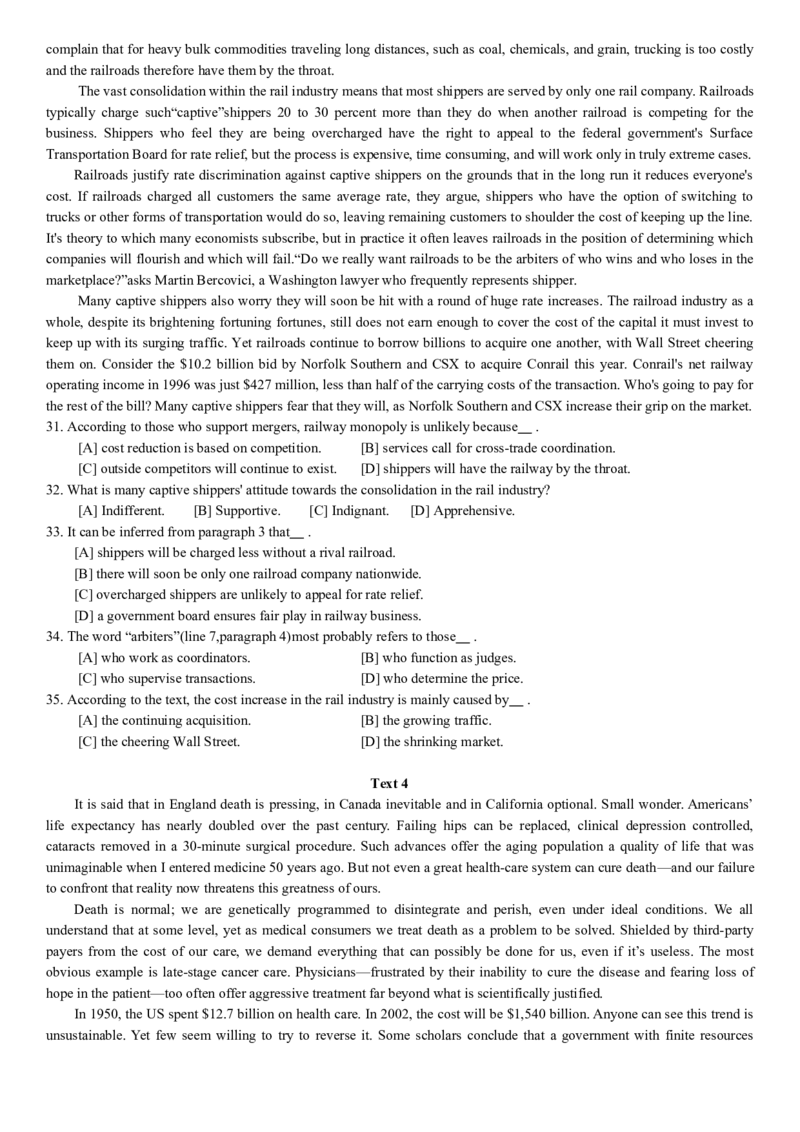 2003年历年考研英语真题_考研英语真题（英一＋英二）_考研英语真题_考研英语一历年真题_❤️1.英语一1980-2009真题及解析_1998-2009考研英语真题（word)