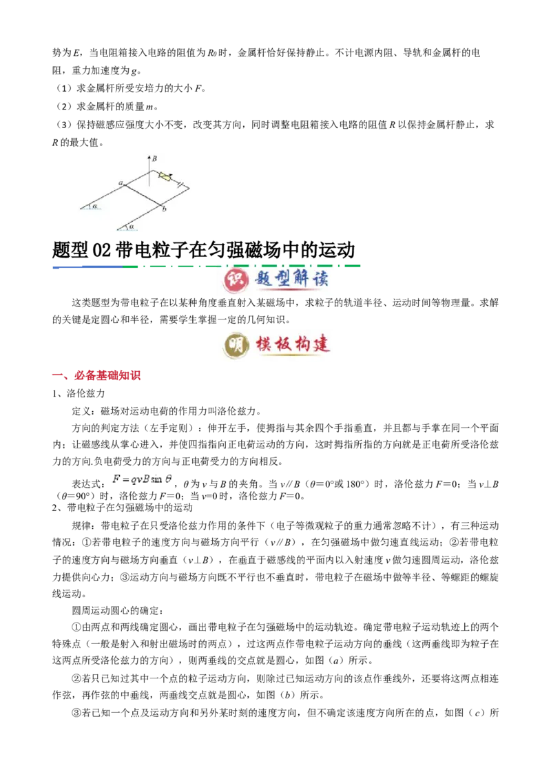 模板11-1磁场（四大题型）（原卷版）_2025年新高考资料_二轮复习_2025年高考物理答题技巧与模板构建339420717