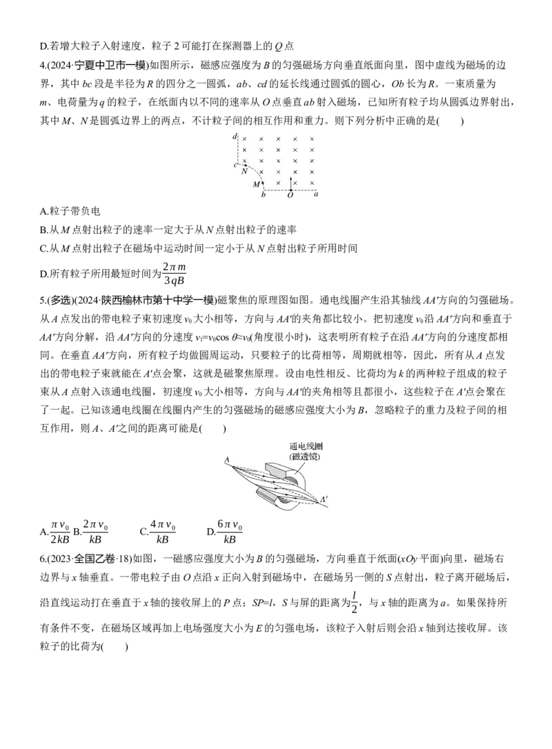 热点11　带电粒子在磁场中的运动淘宝店：红太阳资料库_2025年新高考资料_二轮复习_2025年高考物理大二轮_2025物理二轮专题复习学生用书Word版文档_二轮专题强化练+考前特训