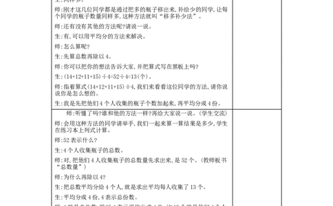第8单元平均数与条形统计图_小学数学人教版4年级下册_2课时简案_2课时简案