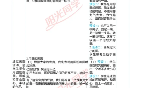 第五单元教学案例_小学数学人教版单独教案（1-6上下册）_《阳光同学教案》1-6上册（25秋）_阳光同学特级教案数学人教6年级上册_第五单元圆