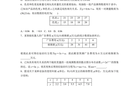 第9章　&sect;9.3　一元线性回归模型及其应用_新高考复习资料_2024年新高考资料_一轮复习资料_完2024数学步步高大一轮复习（课件+讲义）_2024年高考数学一轮复习讲义（新高考版）