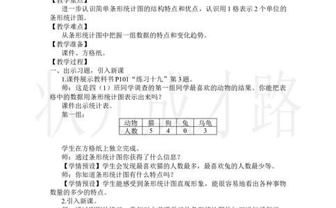 第2课时条形统计图（2）_小学数学人教版单独教案（1-6上下册）_《状元大课堂教案》1-6上下册（26春）_1-6上册_2.R4数上教案_7条形统计图