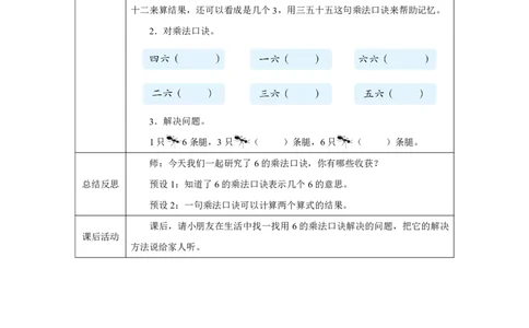 96的乘法口诀_6的乘法口诀_教学设计_小学数学人教版单独教案（1-6上下册）_《智慧教育教案》1-6上下册（25秋）_1-6上册_2年级上册（教案）2025秋新教材_第2单元