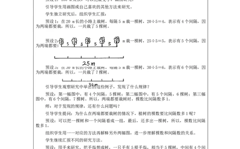 植树问题（第1课时）_教学设计_小学数学人教版单独教案（1-6上下册）_《智慧教育教案》1-6上下册（25秋）_1-6上册_5年级上册（教案）新插图_第7单元数学广角&mdash;&mdash;植树问题