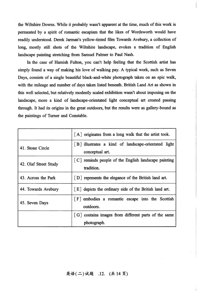 2014年真题及答案速查_考研英语真题（英一＋英二）_考研英语真题_考研英语二历年真题_❤️6.黄皮-英语二+解析_真题及答案速查（2010-2025)