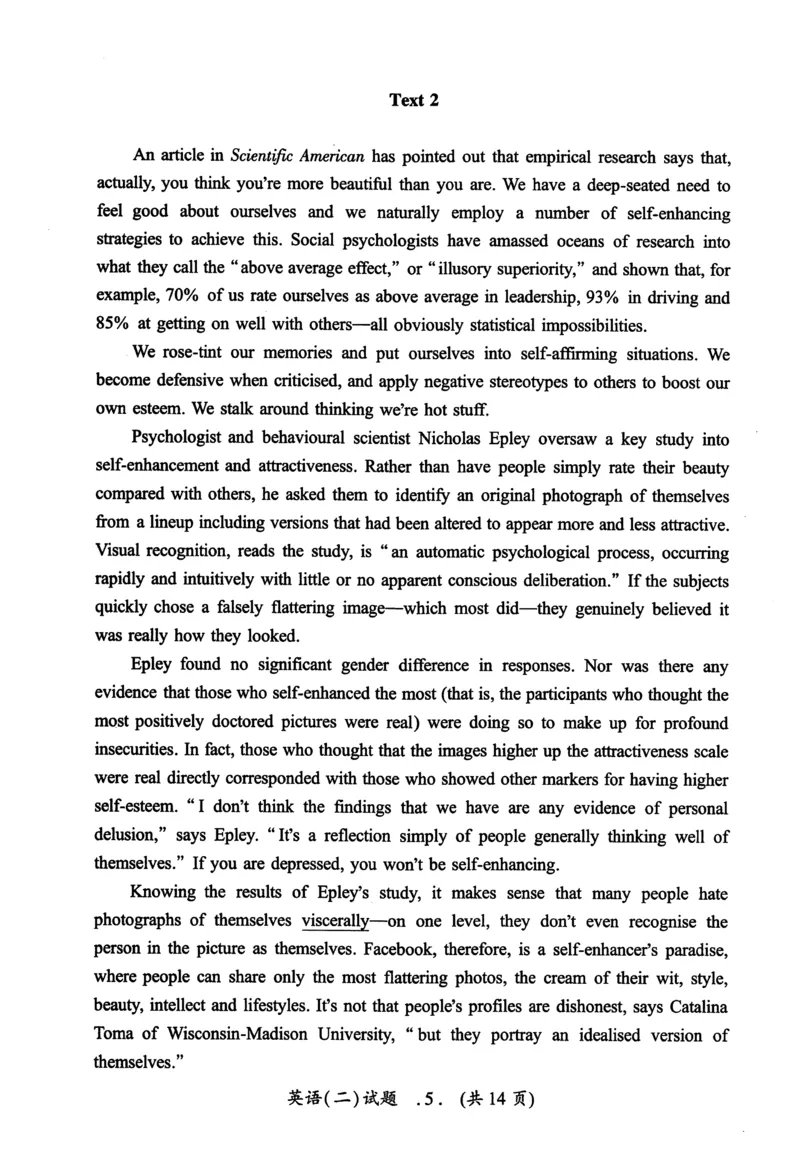 2014年真题及答案速查_考研英语真题（英一＋英二）_考研英语真题_考研英语二历年真题_❤️6.黄皮-英语二+解析_真题及答案速查（2010-2025)