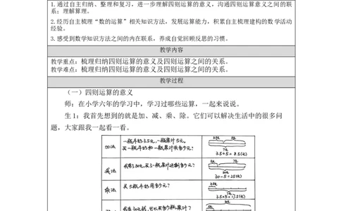 数的运算(第1课时)_+教学设计_小学数学人教版单独教案（1-6上下册）_《智慧教育教案》1-6上下册（25秋）_1-6下册_6年级下册（教案）新插图_第6单元整理和复习