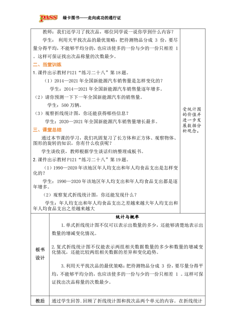 第4课时_小学数学人教版单独教案（1-6上下册）_《绿卡图书教案》1-6下册（26春）_5年级下册（26春）_第9单元