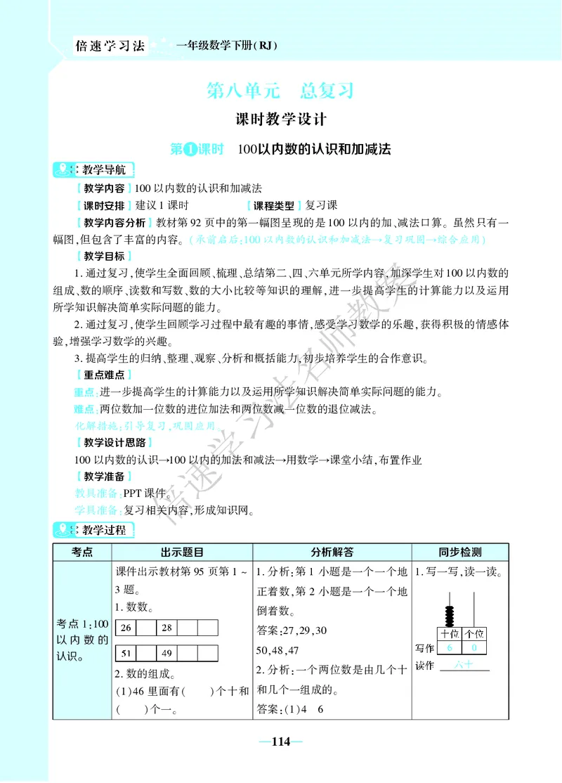 倍速名师教案RJ1数下_小学数学人教版单独教案（1-6上下册）_《名师教案》1-6上下册（24秋）_1-6下册