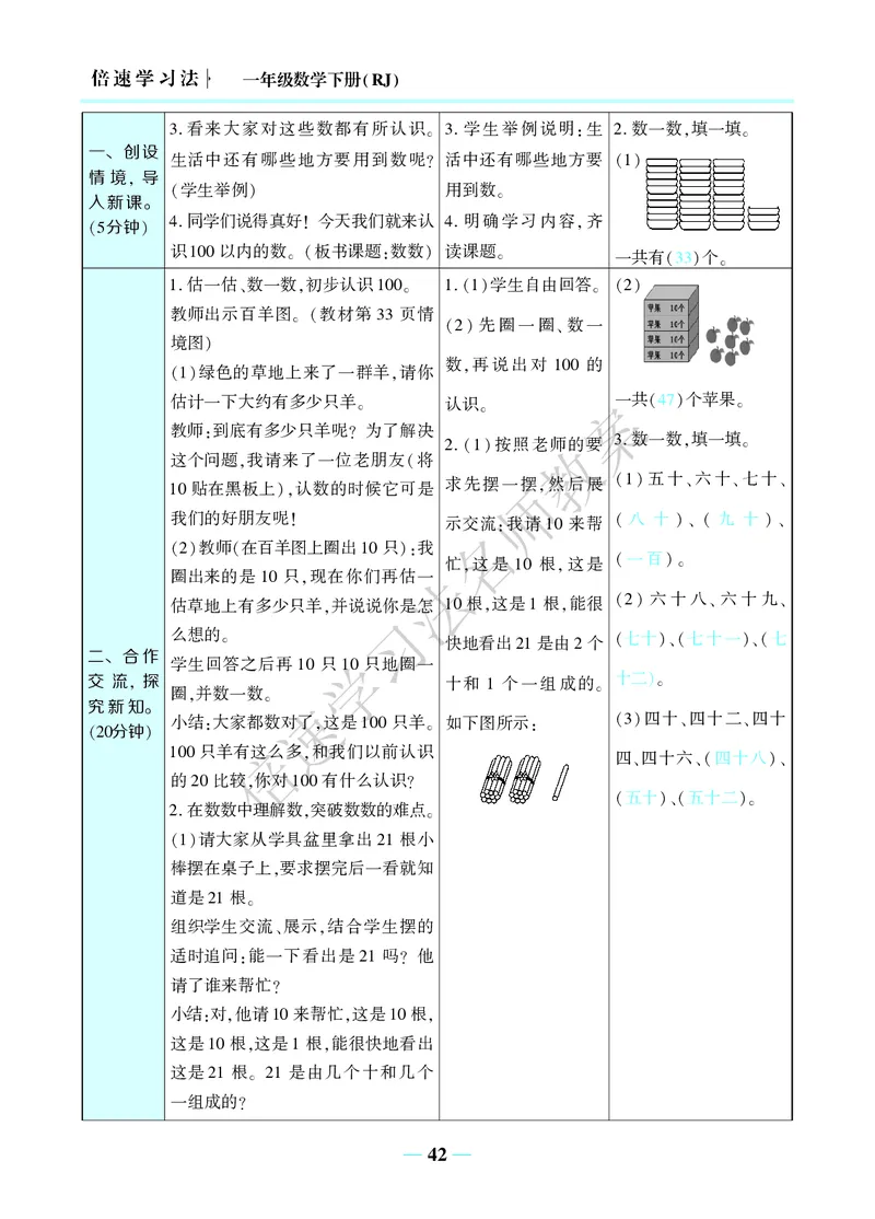 倍速名师教案RJ1数下_小学数学人教版单独教案（1-6上下册）_《名师教案》1-6上下册（24秋）_1-6下册
