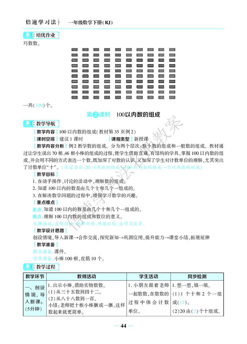 倍速名师教案RJ1数下_小学数学人教版单独教案（1-6上下册）_《名师教案》1-6上下册（24秋）_1-6下册