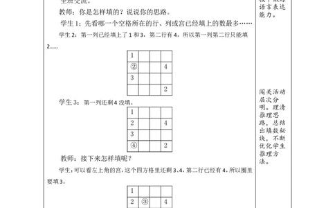 第8课时数独游戏_小学数学人教版单独教案（1-6上下册）_《绿卡图书教案》1-6下册（26春）_2年级下册（26春）_四万以内的加法和减法