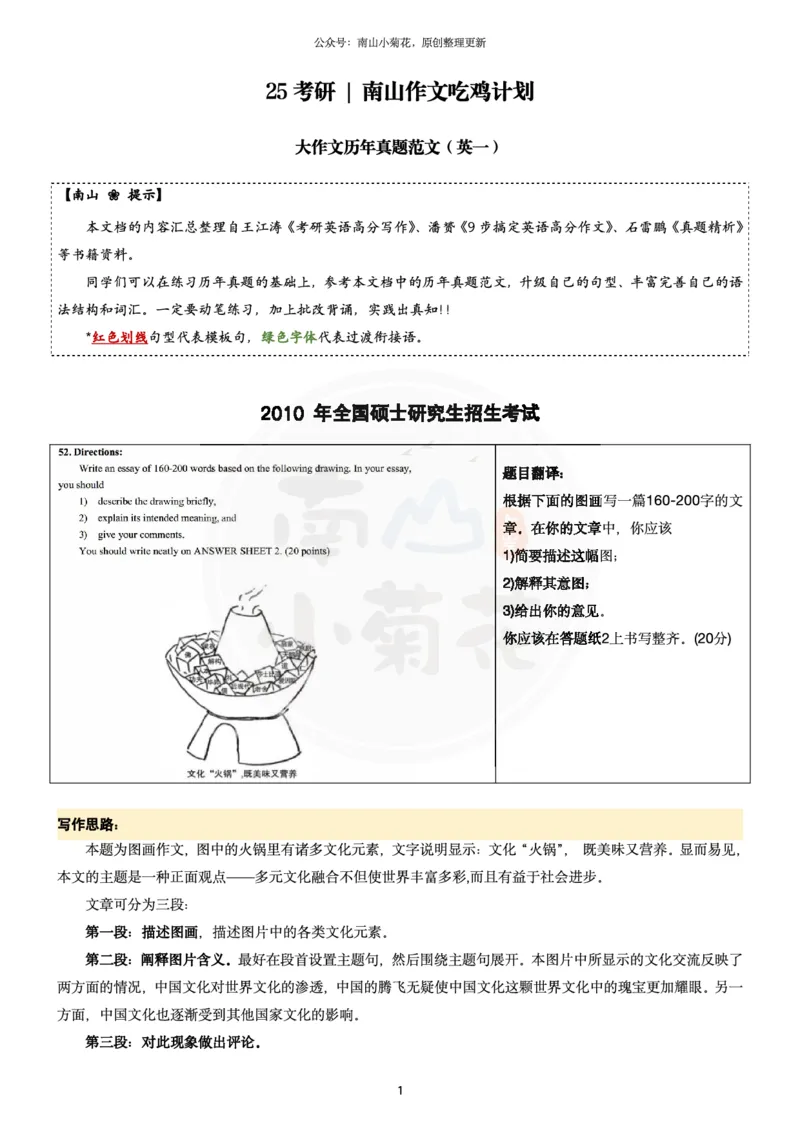 南山整理历年真题范文英一大作文_考研英语真题（英一＋英二）_考研英语真题_考研英语一历年真题_25英语-万能作文模板_26年万能作文模板（持续更新...）_南山_英语一_配套资料