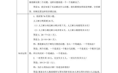 29整理和复习_整理和复习_教学设计_小学数学人教版单独教案（1-6上下册）_《智慧教育教案》1-6上下册（25秋）_1-6下册_1年级下册（教案）2025春_2025春_第6单元数量间的加减关系