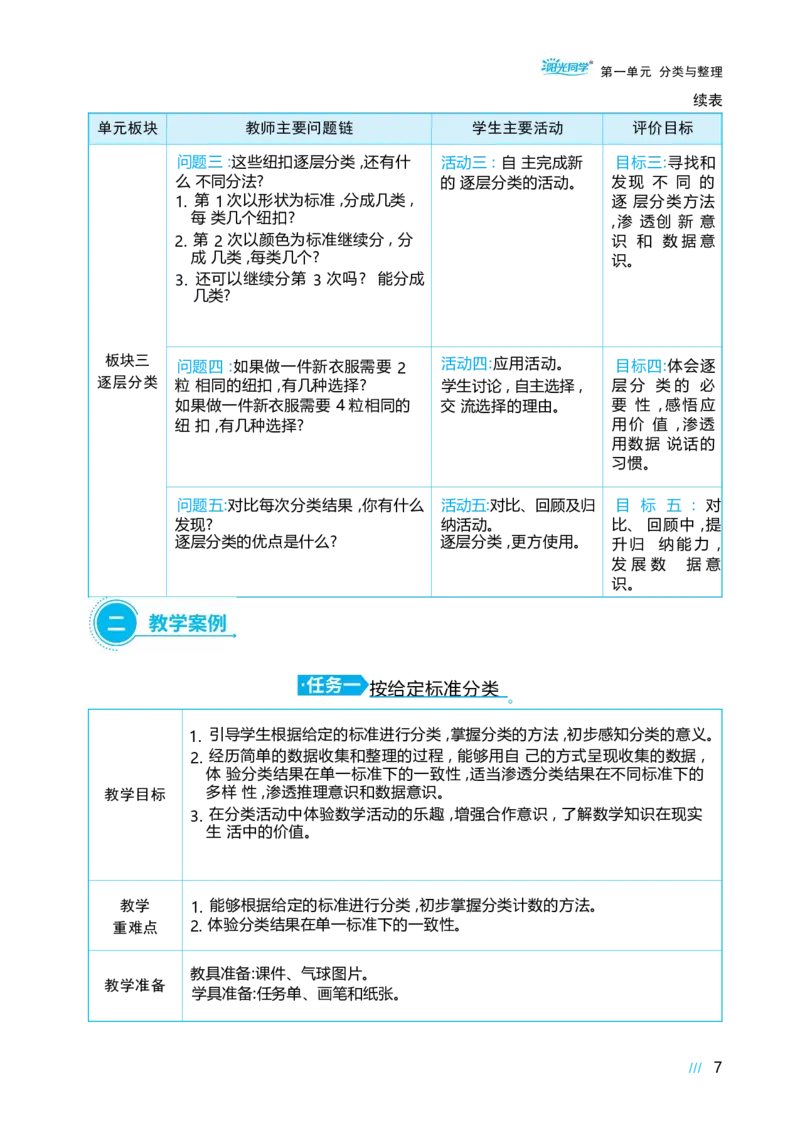 第一单元_小学数学人教版单独教案（1-6上下册）_《阳光同学教案》1-6上册（25秋）_阳光同学特级教案数学人教2年级上册_第一单元分类与整理
