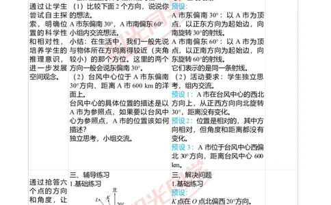 第二单元教学案例_小学数学人教版单独教案（1-6上下册）_《阳光同学教案》1-6上册（25秋）_阳光同学特级教案数学人教6年级上册_第二单元位置与方向（二）