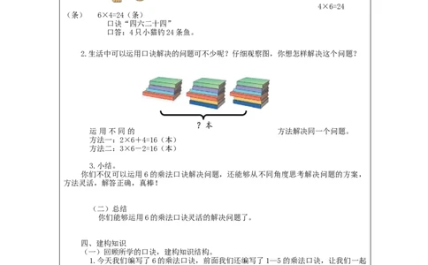 6的乘法口诀&mdash;&mdash;教学设计_小学数学人教版单独教案（1-6上下册）_《智慧教育教案》1-6上下册（25秋）_1-6上册_2年级上册（教案）新插图_第4单元表内乘法（一）