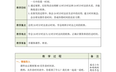 2作息表中的秘密_小学数学人教版单独教案（1-6上下册）_《绿卡图书教案》1-6下册（26春）_3年级下册（26春）_6年、月、日的秘密