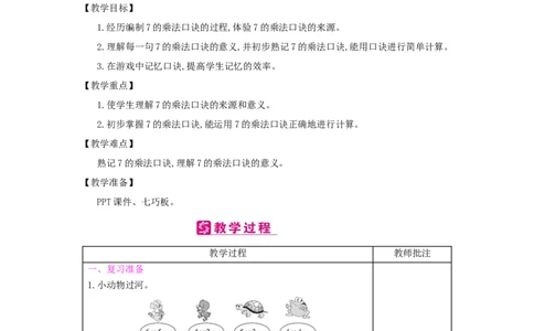 第6单元　表内乘法(二)_小学数学人教版2年级上册_1课时简案_1课时简案
