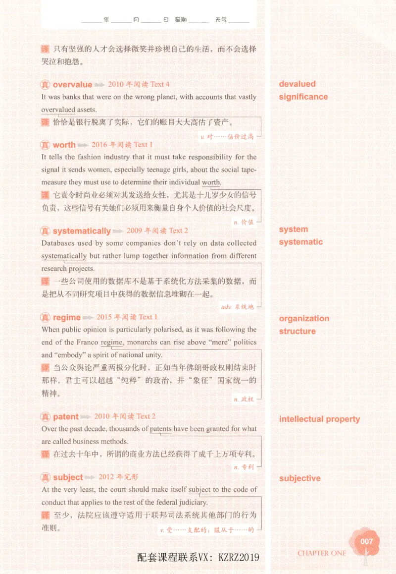 恋词考研英语5500词（晚间听课-真题运用分册）_考研英语真题（英一＋英二）_考研英语真题_考研英语一历年真题_5500词（真题运用+强化强化）