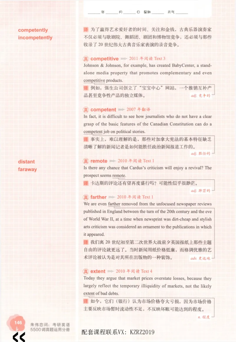 恋词考研英语5500词（晚间听课-真题运用分册）_考研英语真题（英一＋英二）_考研英语真题_考研英语一历年真题_5500词（真题运用+强化强化）