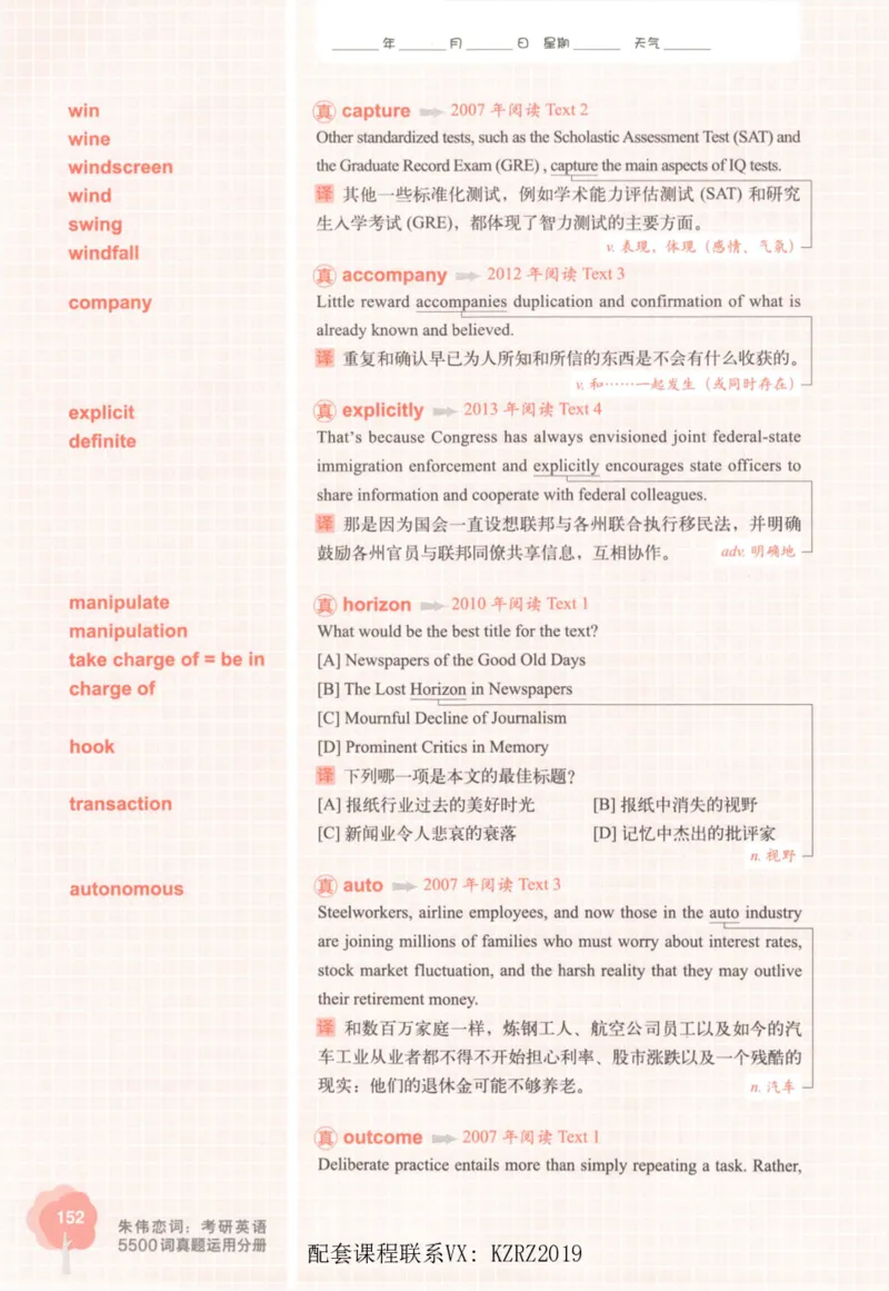 恋词考研英语5500词（晚间听课-真题运用分册）_考研英语真题（英一＋英二）_考研英语真题_考研英语一历年真题_5500词（真题运用+强化强化）